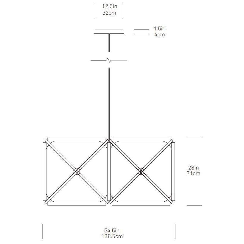 2X Truss Chandelier Suspension Dimensions