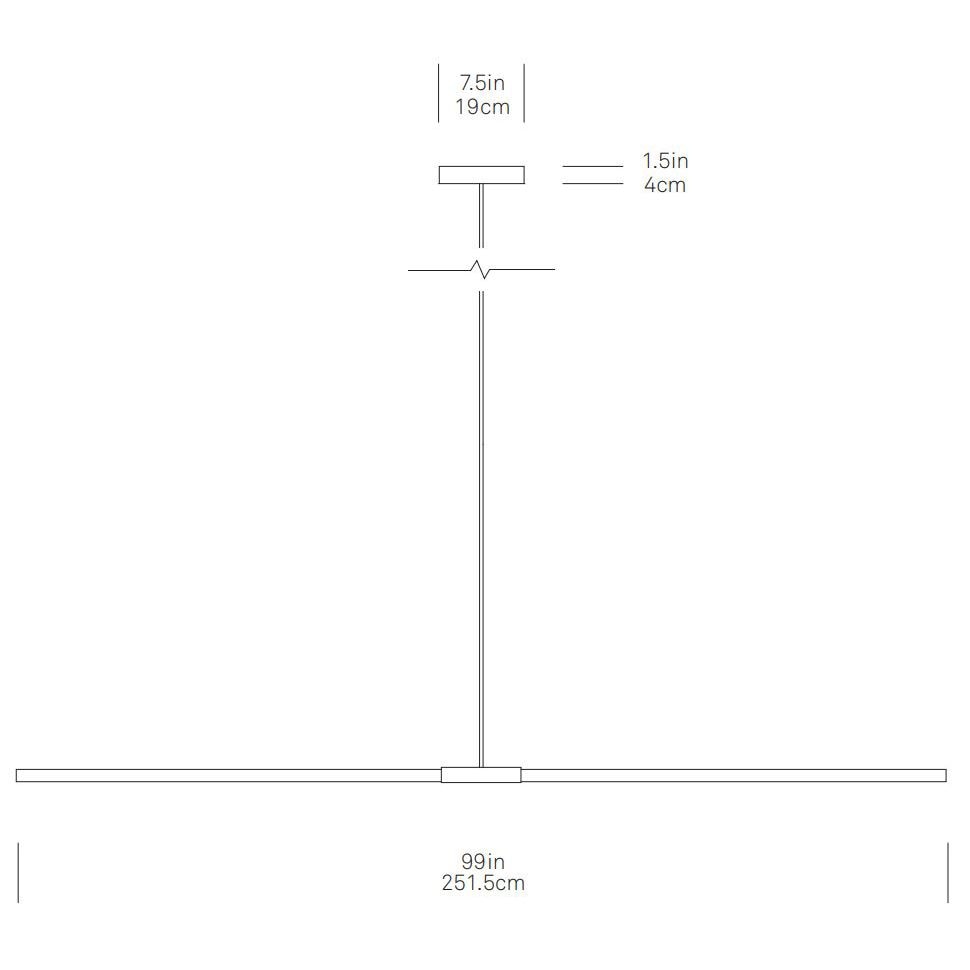 8ft Linear Pendant Suspension Dimensions