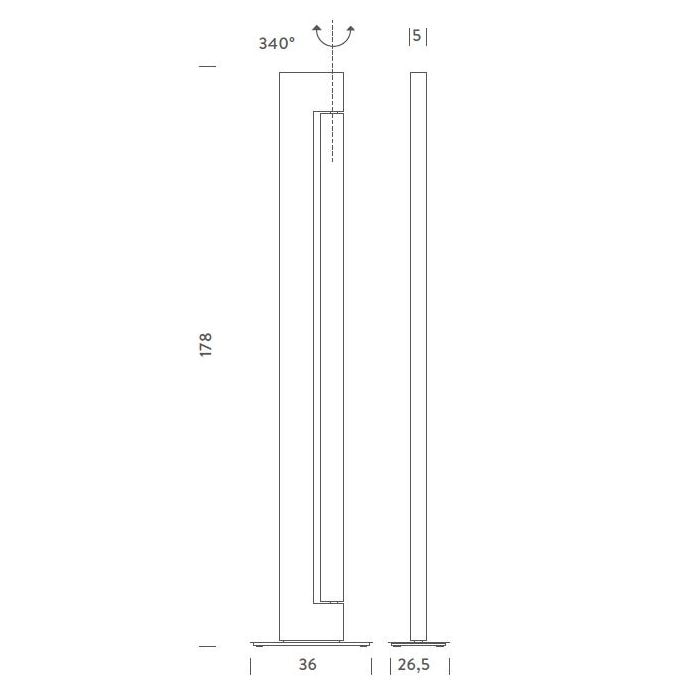 Ara LED Floor Dimensions