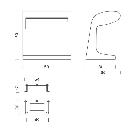 BORNE BÉTON GRANDE Outdoor Floor Dimensions