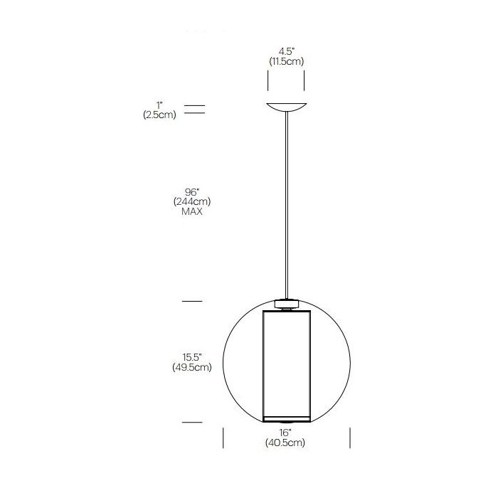 Bel Occhio Suspension Dimensions