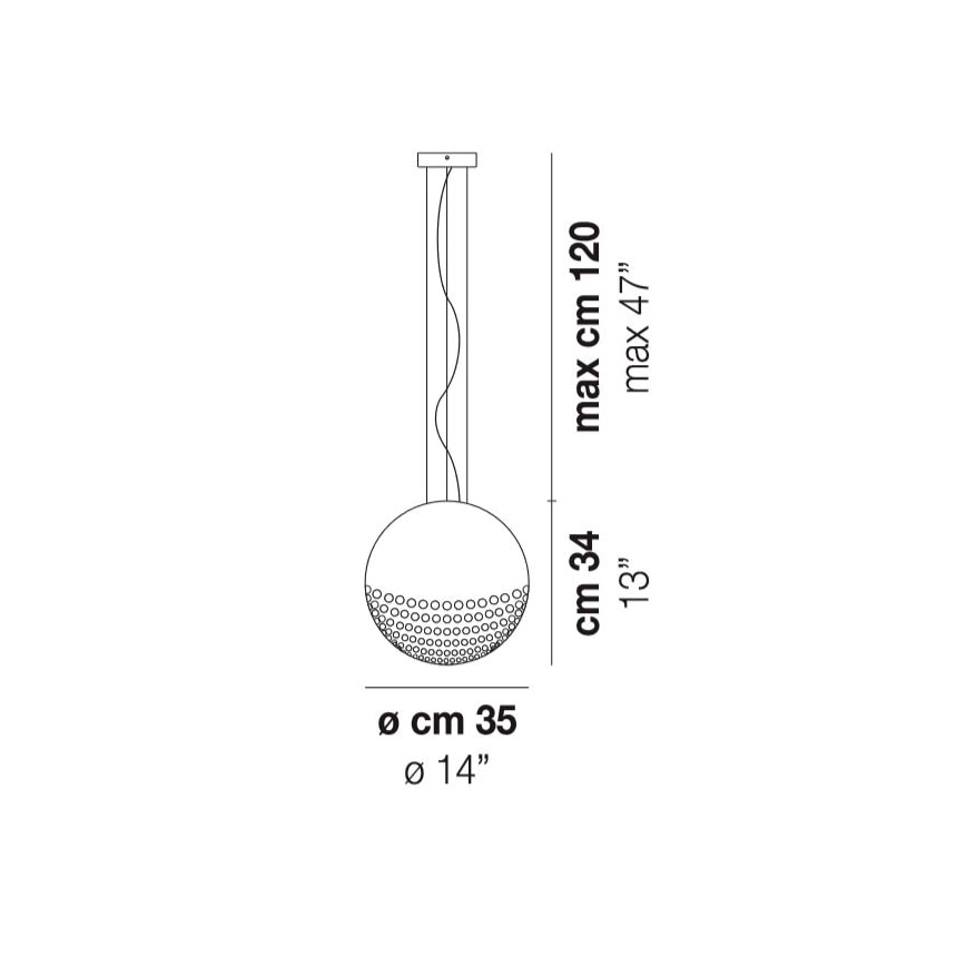 Bolle SP 35 LED Suspension Dimensions