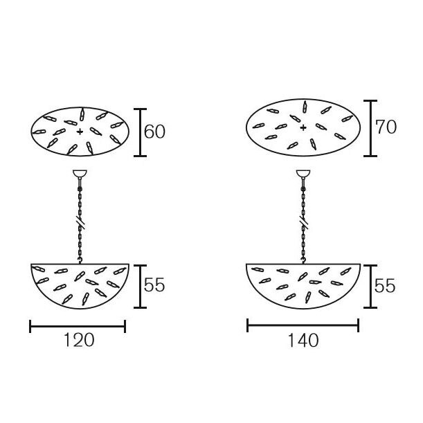 Delphinium Suspension Oval Dimensions