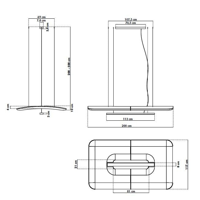 BuzziZepp LED Suspension Dimensions