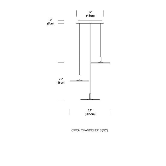 Circa Chandelier 3 Suspension Dimensions