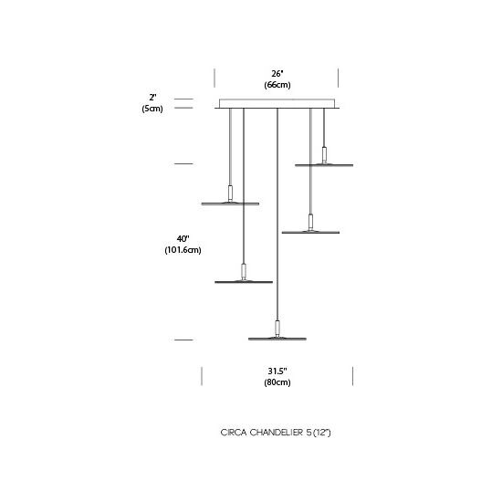 Circa Chandelier 5 Suspension Dimensions