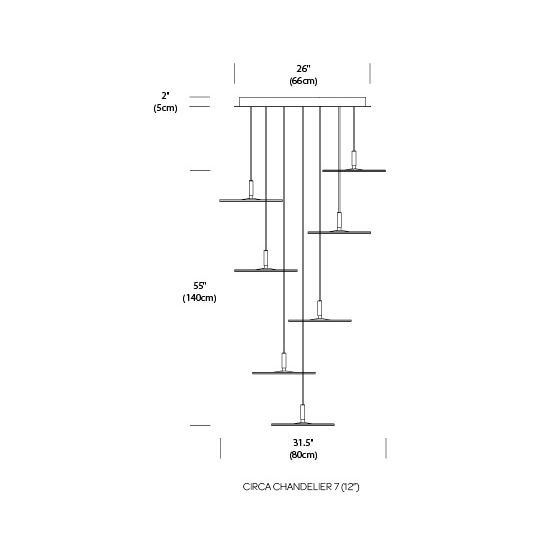 Circa Chandelier 7 Suspension Dimensions