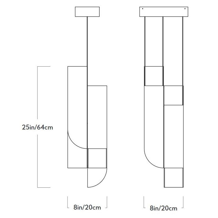 Cora 4 Light Suspension Dimensions