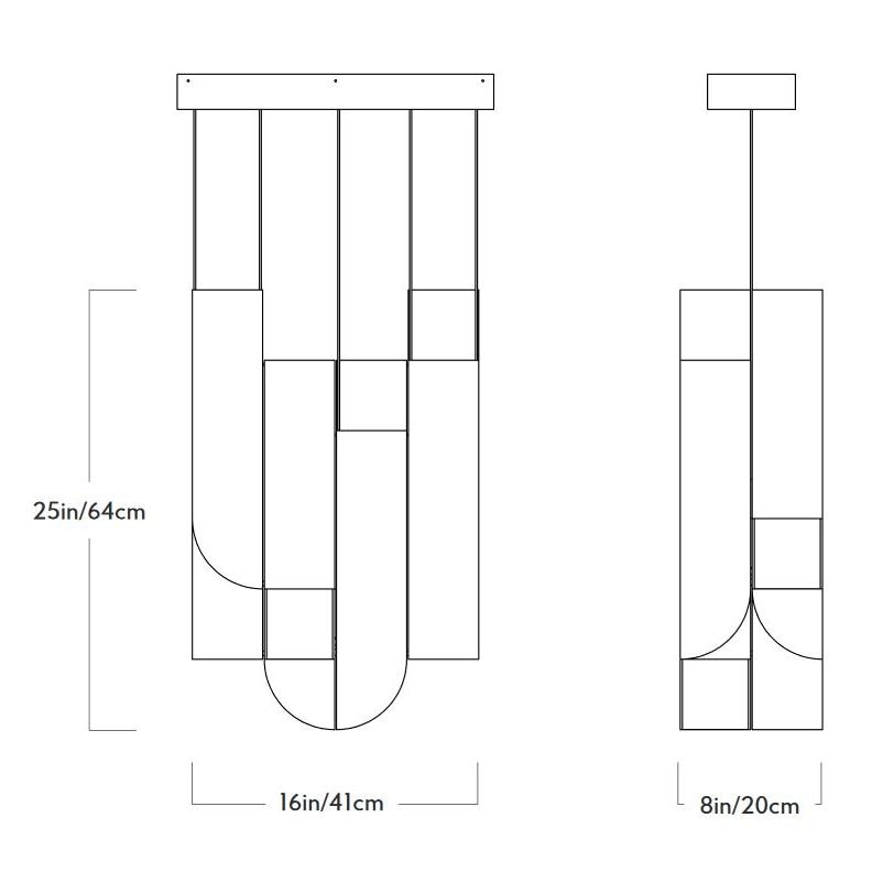 Cora 8 Light Suspension Dimensions