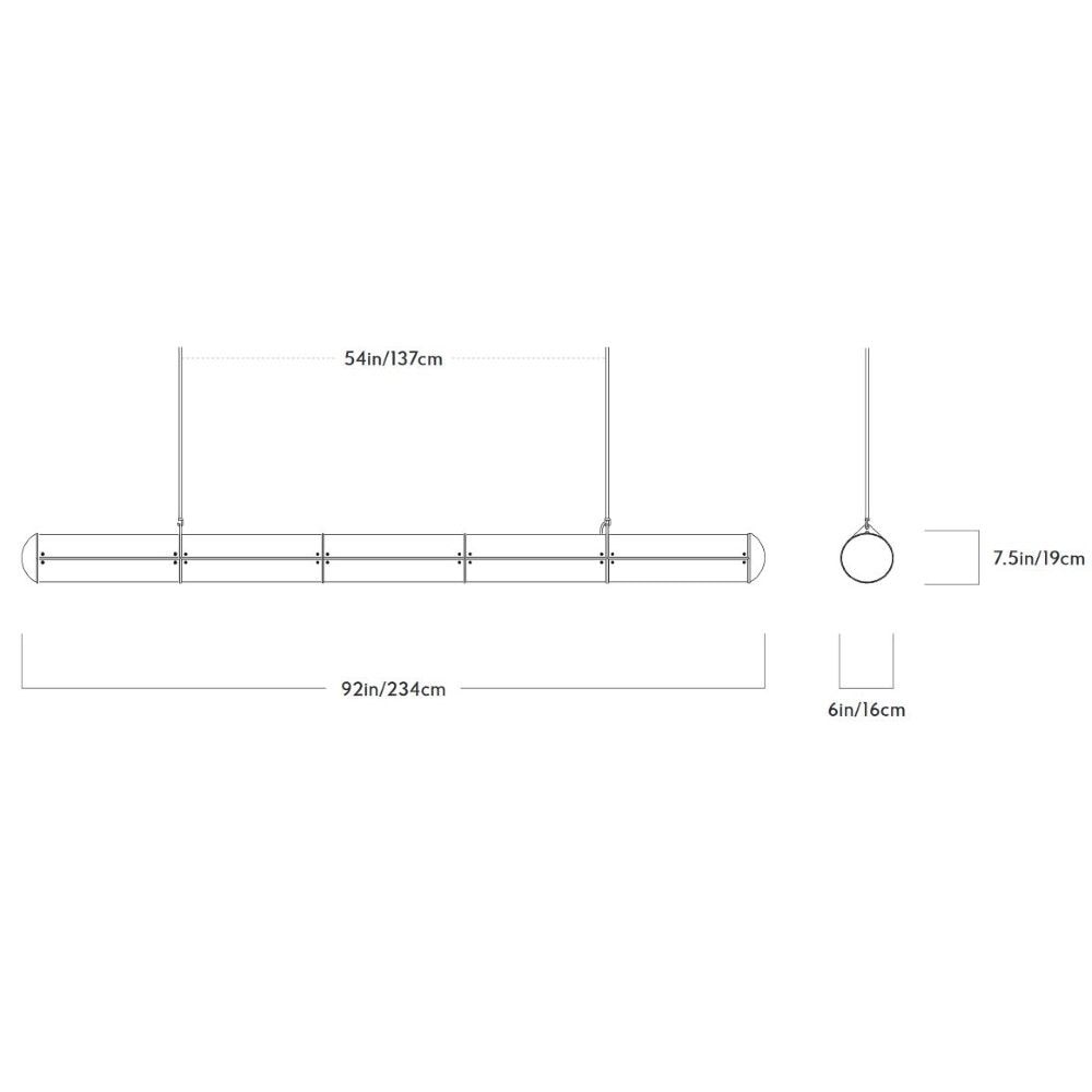 Endless Straight 5 Units Suspension Dimensions