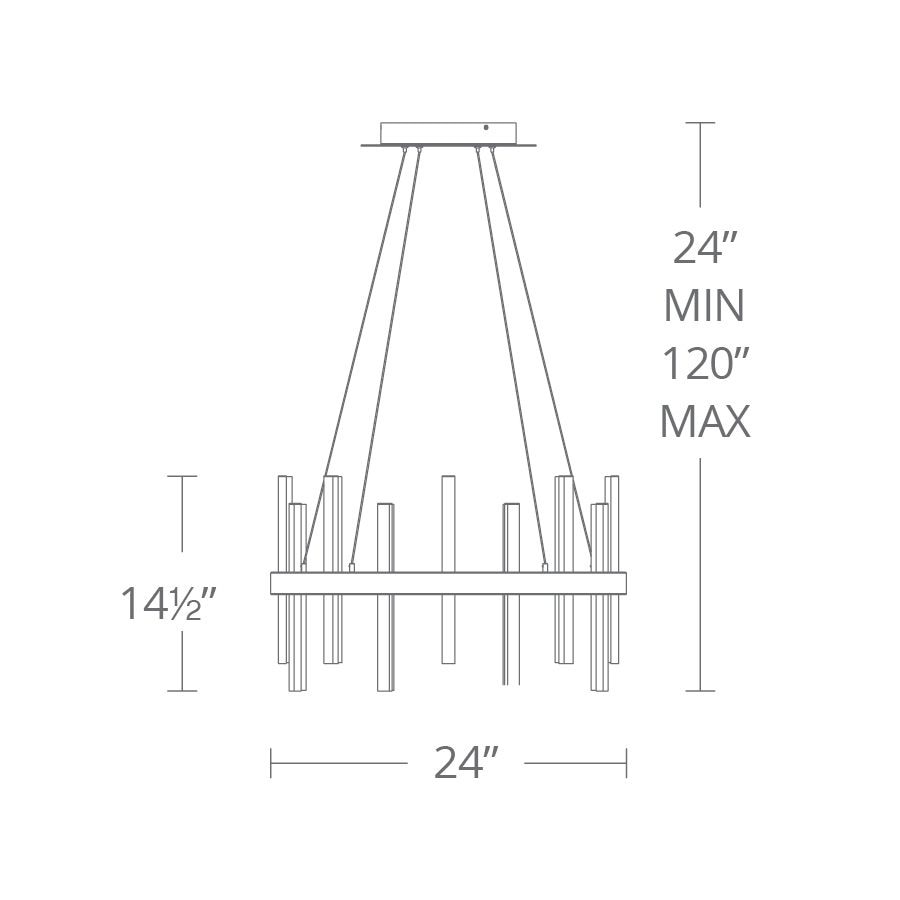 Harmonix 24in Round Pendant Suspension Dimensions