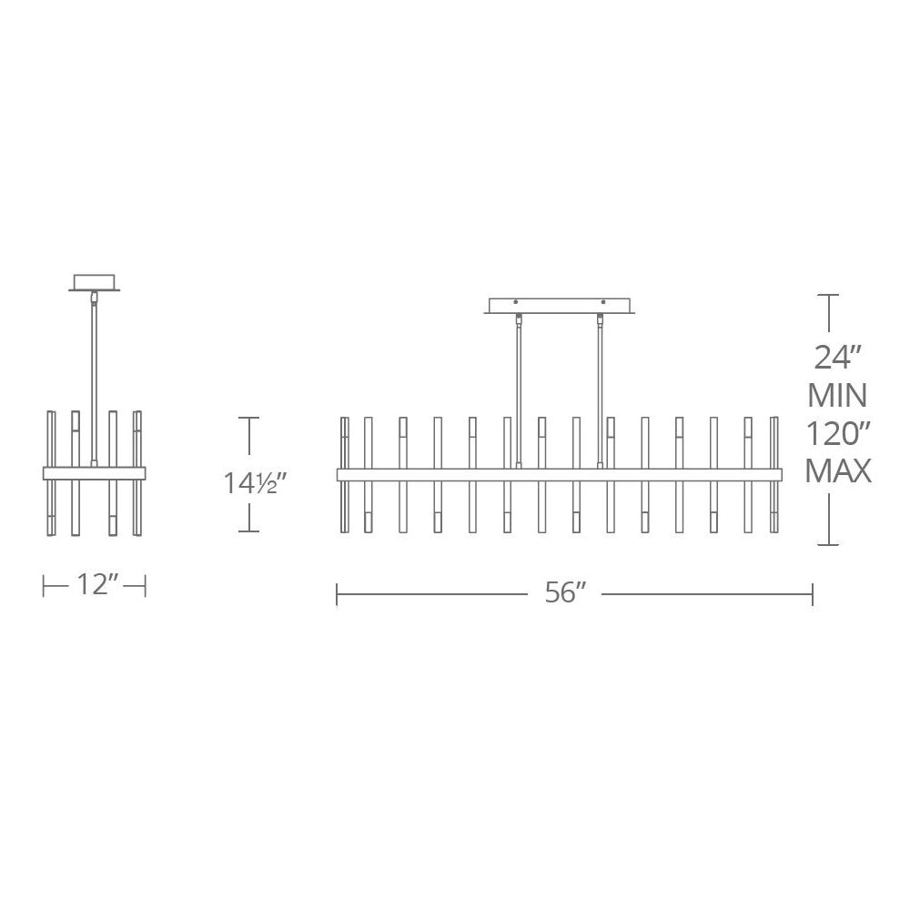 Harmonix 56in Rectangular Pendant Suspension Dimensions