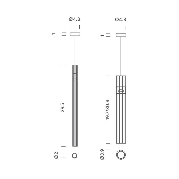 Ilium LED Suspension Dimensions