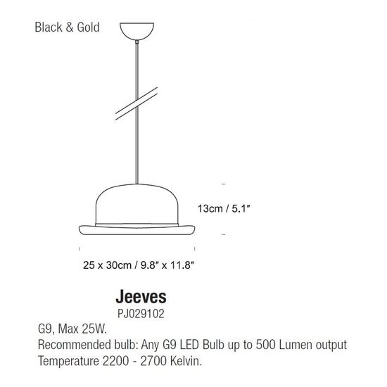 Jeeves Suspension Dimensions