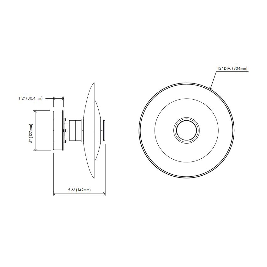 Luna A-Series Disc Sconce Wall Dimensions