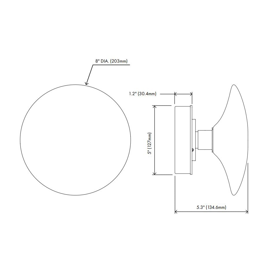 Luna A-Series Round Sconce Suspension Dimensions