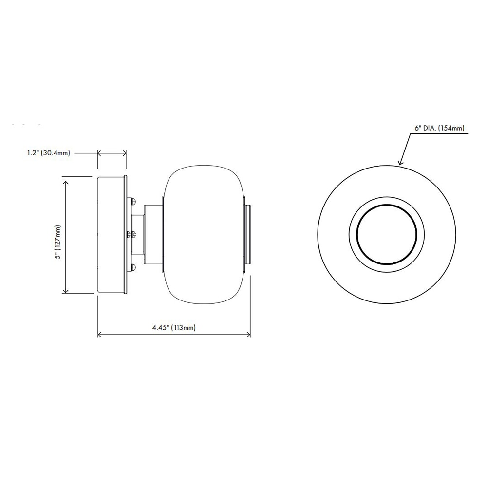 Luna A-Series Small Sconce Wall Dimensions