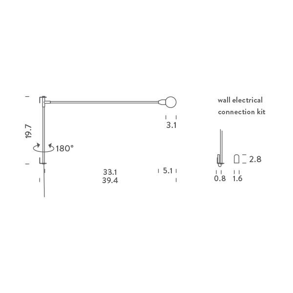 Potence Pivotante Mini Wall Dimensions