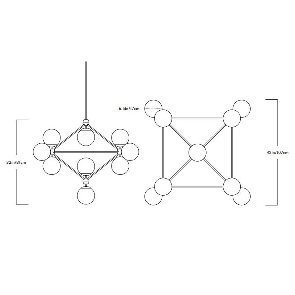 Modo 4 Sided 15 Globe Suspension Dimensions