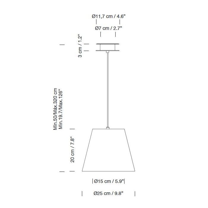 Sistema Sisisi MT1 Suspension Dimensions