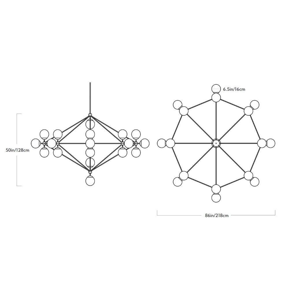 Modo 8 Sided 27 Globe Suspension Dimensions
