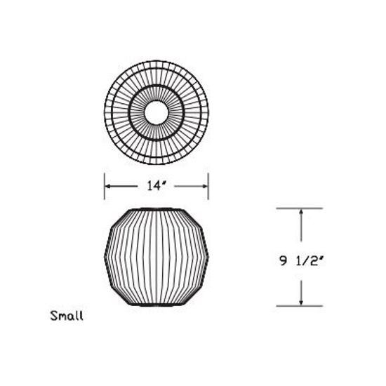 Nelson Angled Sphere Bubble Suspension Dimensions