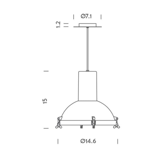 Projecteur 365 Indoor/Outdoor Suspension Dimensions