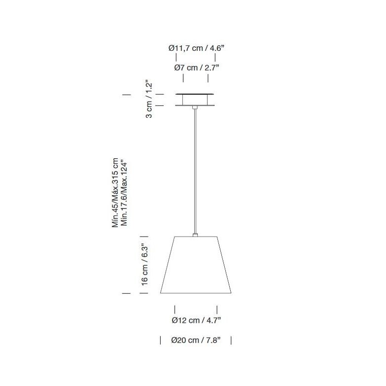 Sistema Sisisi PT1 Suspension Dimensions