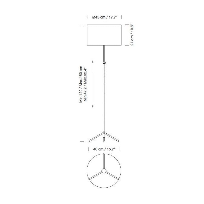 Pie de Salon G2 Floor Dimensions