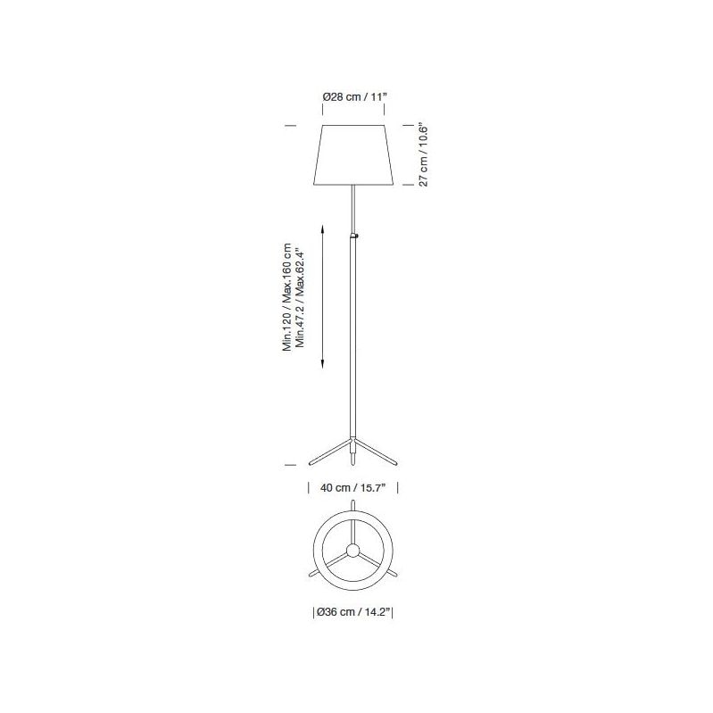 Pie de Salon G3 Floor Dimensions