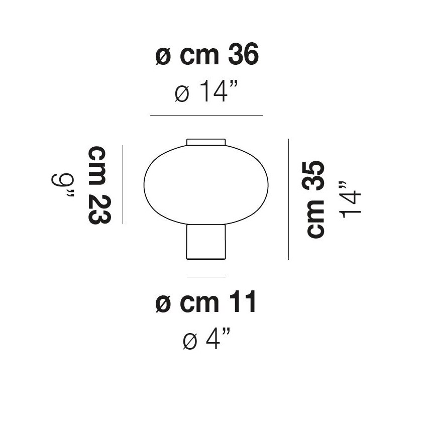 Riflesso LT 1 Table Dimensions