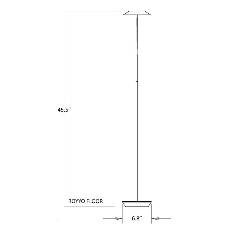 Royyo Floor Lamp Dimensions