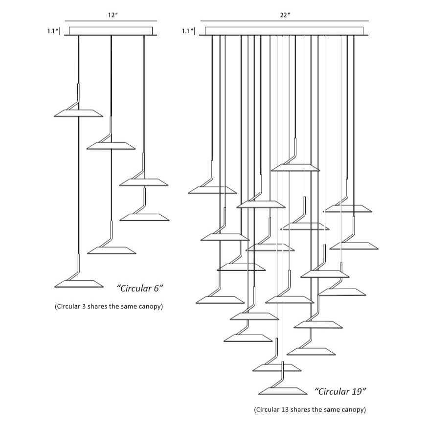 Royyo Circular Suspension Dimensions