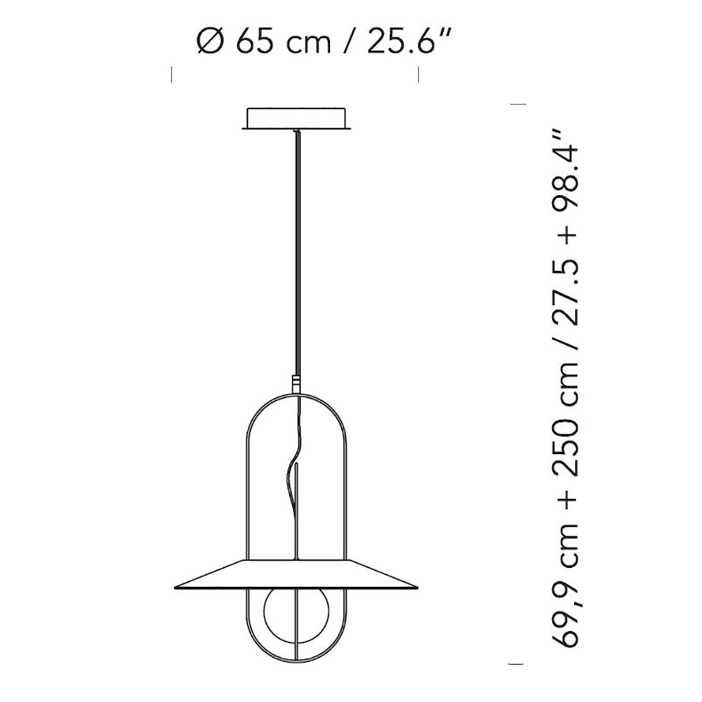 Setareh Suspension 65D with Glass Diffusers Dimensions