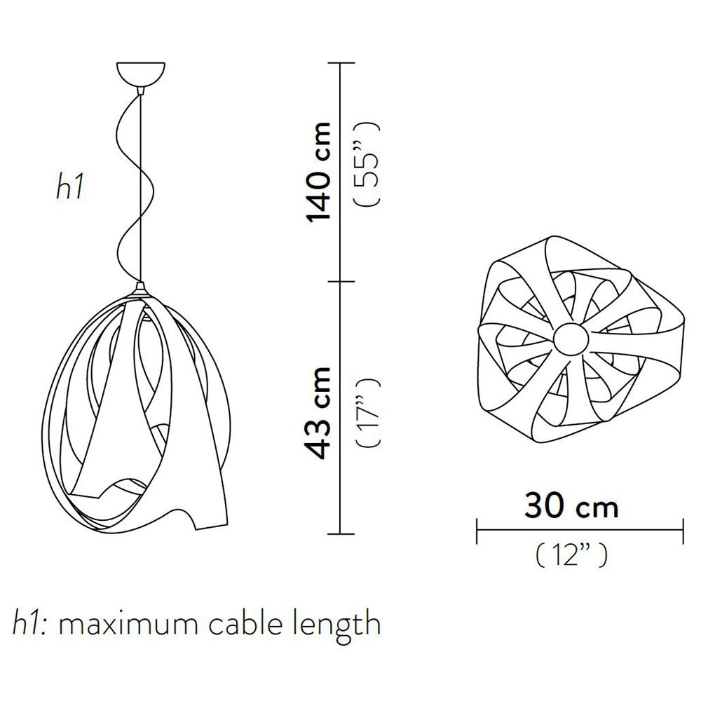 Goccia Suspension Dimensions