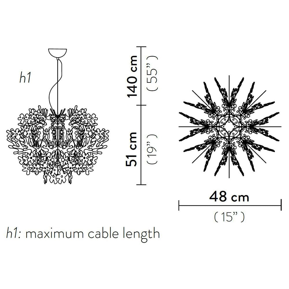 Fiorella Mini Suspension Dimensions