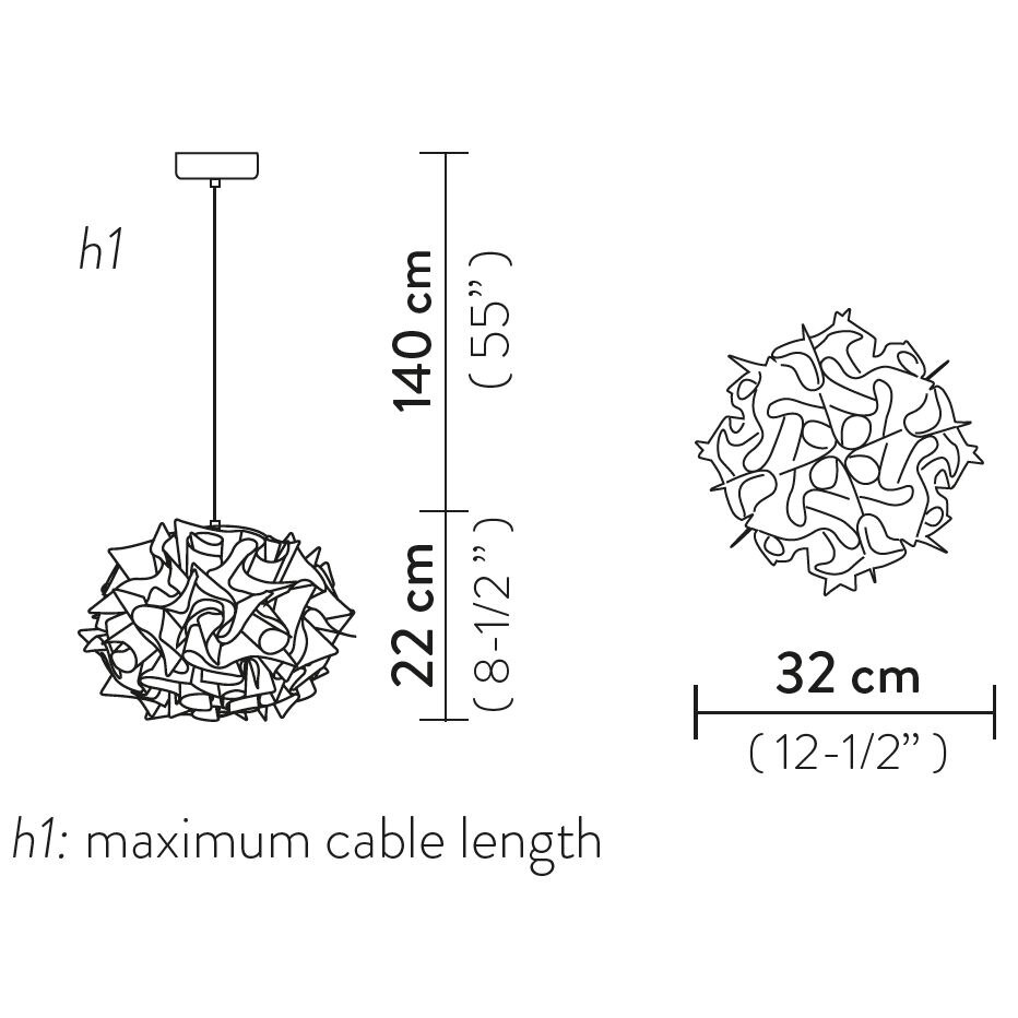 Veli Mini Single Couture Suspension Dimensions