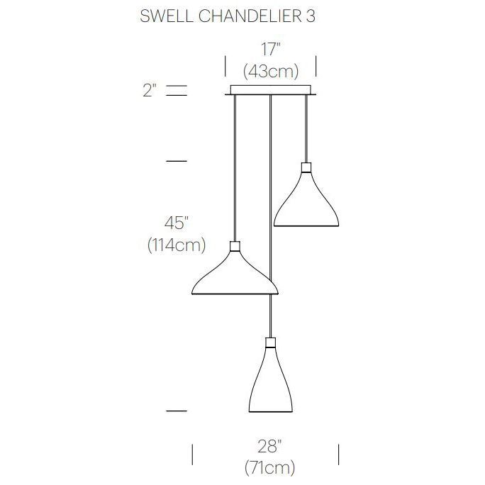 Swell Chandelier Suspension Dimensions