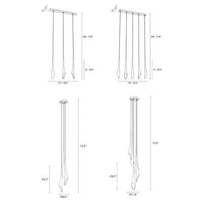 Calle 5 Light Linear Suspension Dimensions