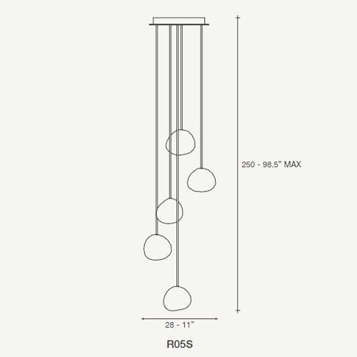 Mizu 5 Light Suspension Dimensions