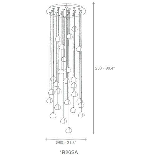 Mizu 26 Light Cluster Suspension Dimensions