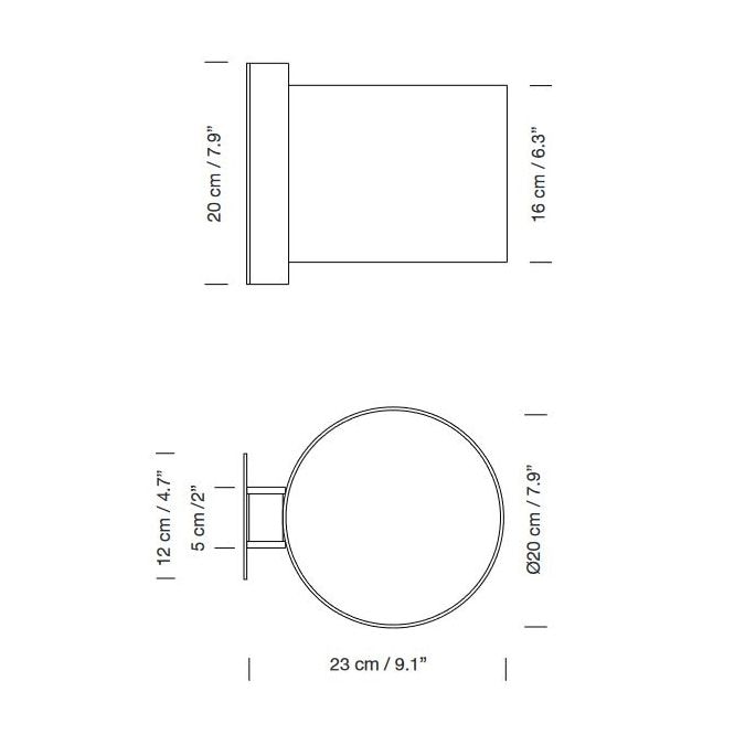 TMM Corto Hardwired Wall Dimensions