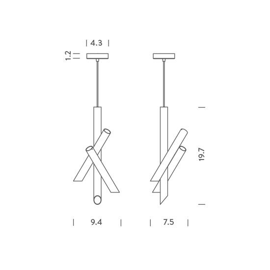 Tubes 3 Suspension Dimensions