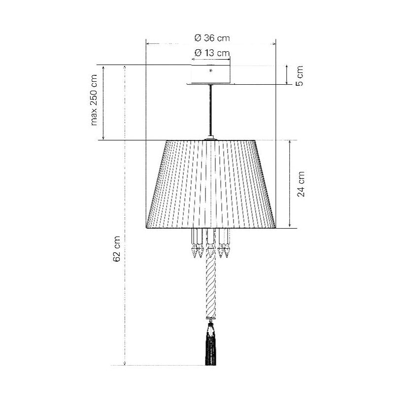 Torch Suspension White Shade Dimensions