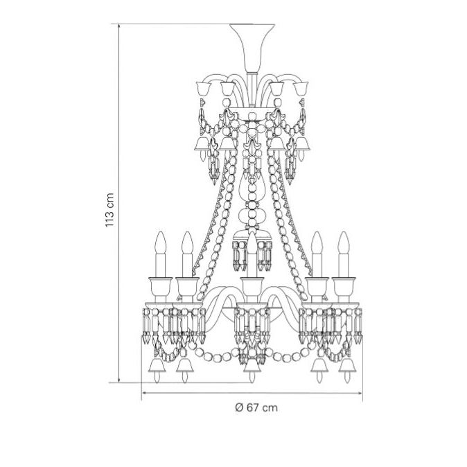 Zenith Noir Long Suspension Dimensions