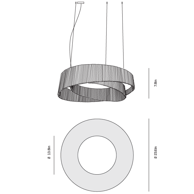 Anel 04 Pendant Suspension Dimensions