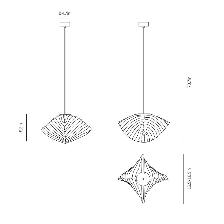 Lea Pendant Suspension Dimensions