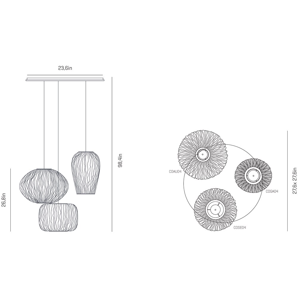 Coral 3 Light Composition Suspension Dimensions