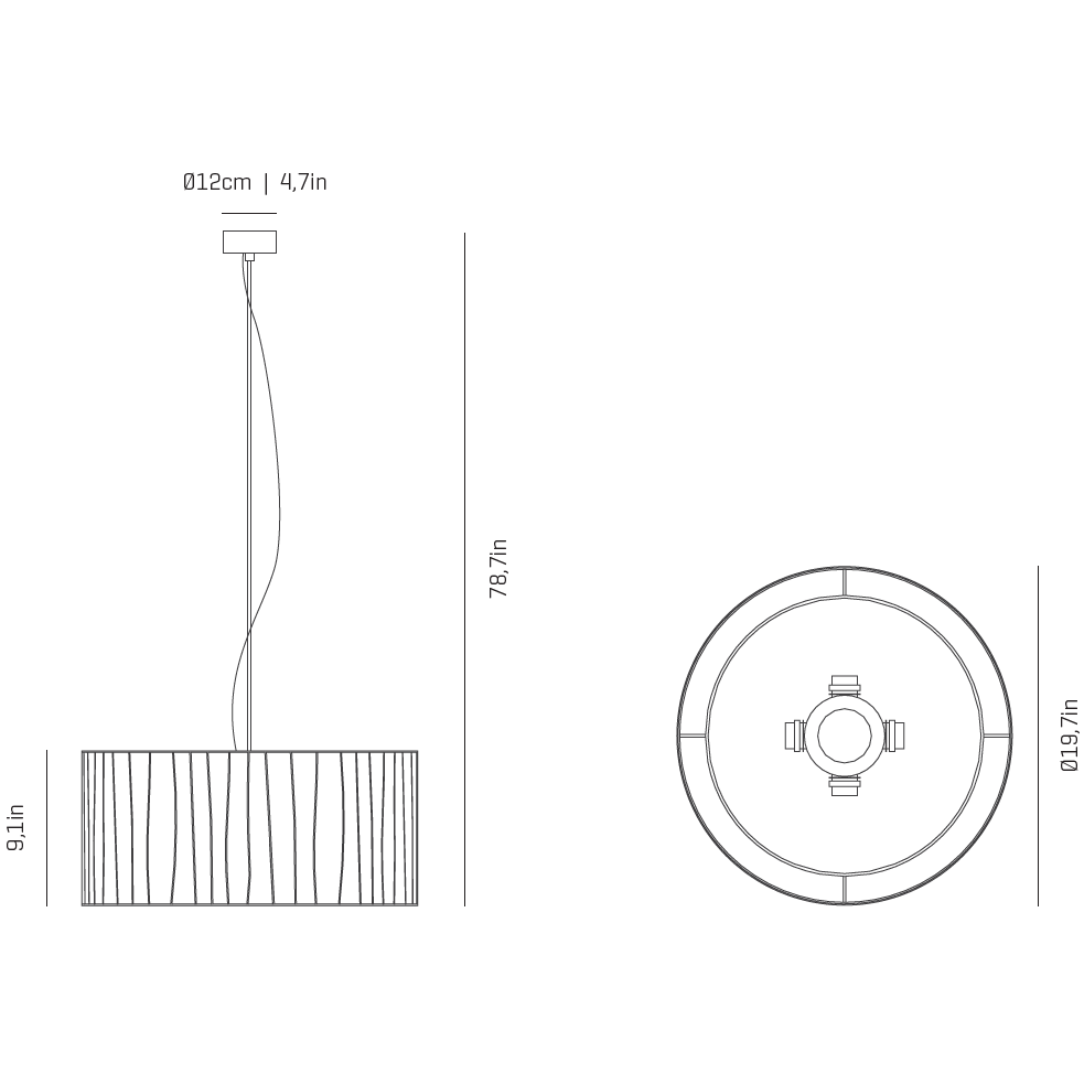 Curvas Large Suspension Dimensions