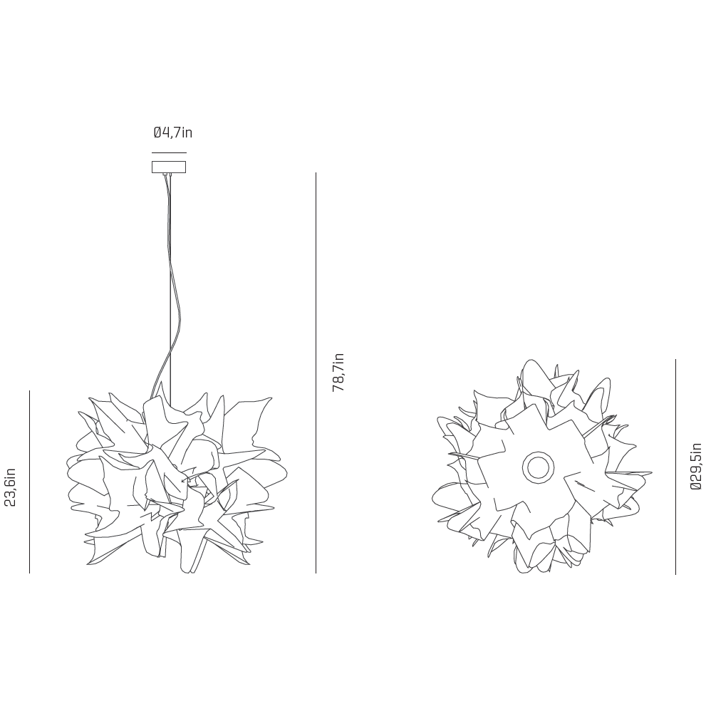 Fluo Suspension Dimensions